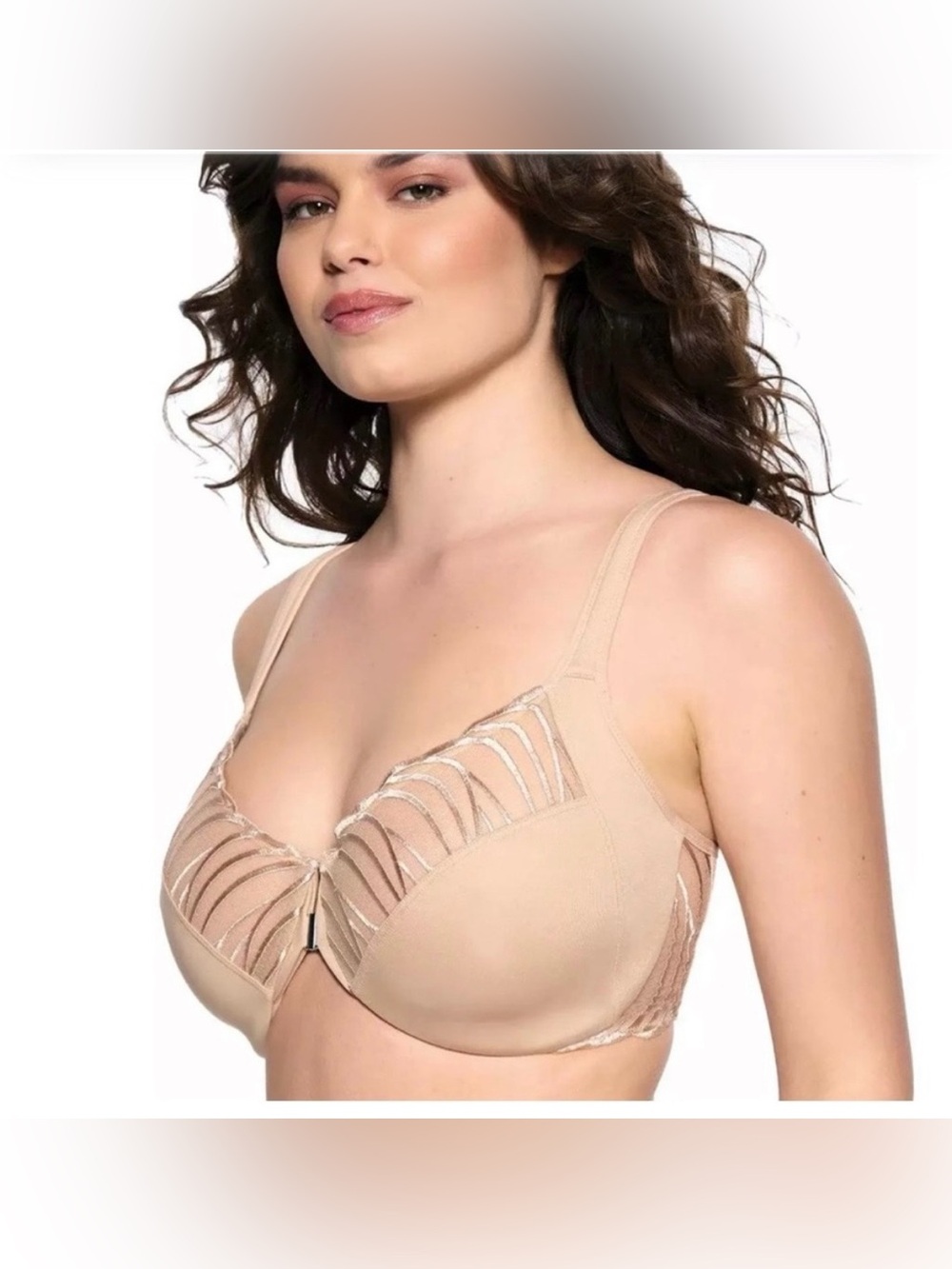 NWT Paramour by Felina Angie - Women's Front Close Minimizer Bra 44G Nude Beige